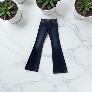 Banana Republic Premium Denim Flare Leg Jeans Womens Dark Wash Size 29 Long